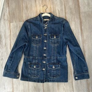 Caribbean Joe Button Front Denim Jean Jacket